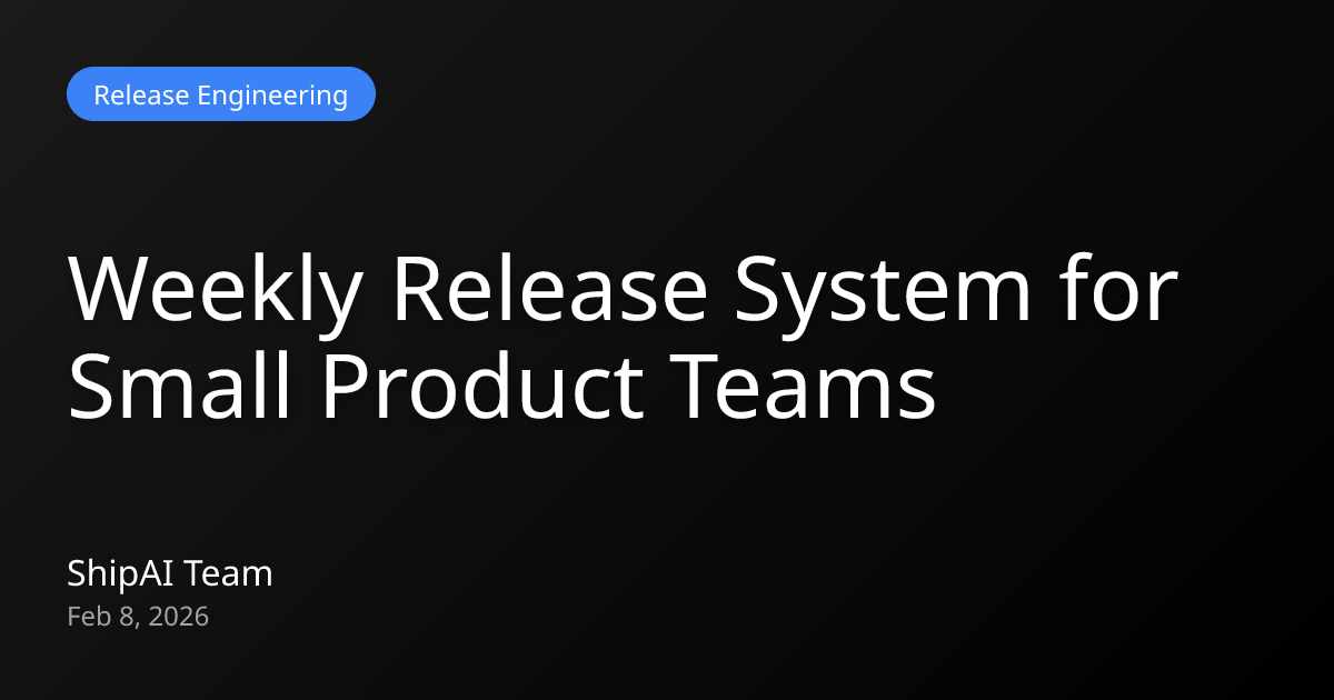 Weekly Release System for Small Product Teams | ShipAI Blog
