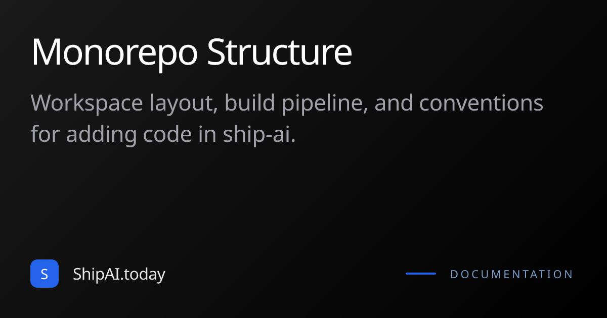 Monorepo Structure | ShipAI Docs