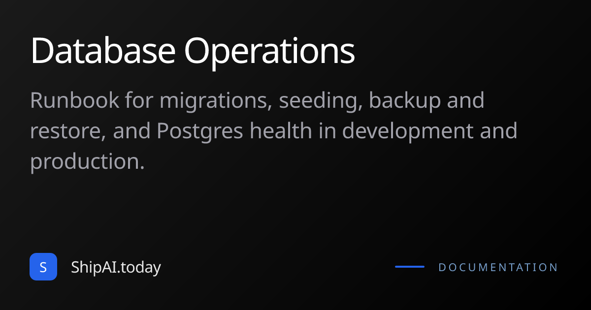 Database Operations | ShipAI Docs